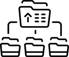 An outline style icon of a media folder vector