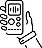 A linear icon depicting a voice recorder device vector