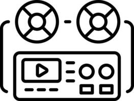 An outline style icon of a tape recorder vector