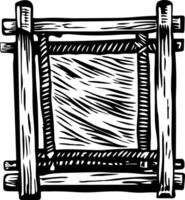 A vintage style illustration of loom frame vector