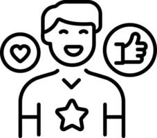 An outline style icon of likes vector