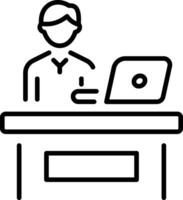 A line style icon showing a news director vector