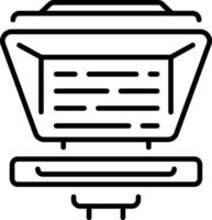 A line style icon showing a script teleprompter vector