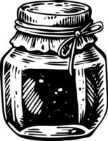 A vintage style illustration of honey jar vector
