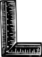 A vintage style illustration representing a square ruler vector