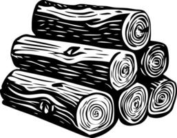 A vintage style illustration showing timber stack vector