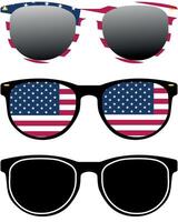 Patriotic style sunglasses, US Summer or independence day accessory design element isolated on a white background vector