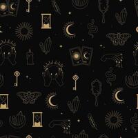 Magic line art seamless pattern vector
