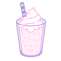 A glass of strawberry milkshake illustration png