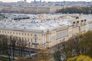 Historic Architecture in St Petersburg During a Cloudy Day Showcasing Detailed Structures and Cityscape photo