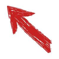 Red Grunge Arrow Pointing Upwards. Direction And Progress Symbol. Isolated Illustration vector
