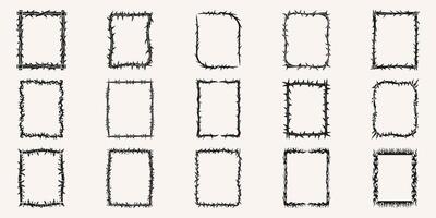 Barbed Wire Frame Set. Edgy And Protective Borders Collection. Isolated Illustration vector