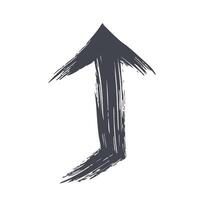 Upward Brush Stroke Arrow. Symbol Of Progress And Direction. Isolated Illustration vector
