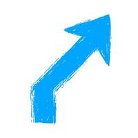 Blue Grunge Upward Arrow Symbolizing Growth And Progress. Dynamic Movement And Success. Isolated Illustration vector