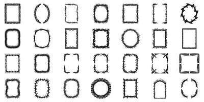 Decorative Thorn Frame Set. Gothic And Edgy Design Collection. Isolated Illustration vector