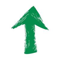 Green Brushstroke Arrow Pointing Upward. Symbol Of Growth And Progress. Isolated Illustration vector