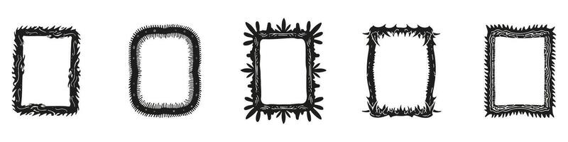 Decorative Ornate Frame Set. Artistic Border Designs For Creative Projects Collection. Isolated Illustration vector