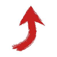 Red Brushstroke Arrow Pointing Upward. Symbolizes Growth And Progress. Isolated Illustration vector