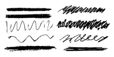 Abstract Brush Stroke And Scribble Set. Artistic Expression And Creativity Collection. Isolated Illustration vector
