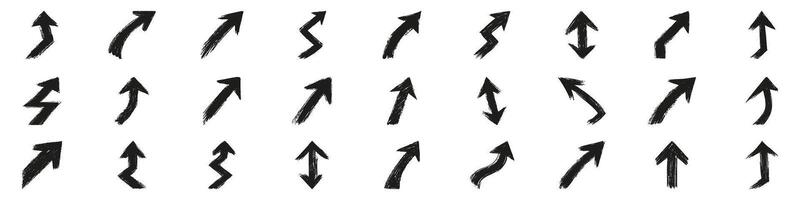 Hand-Drawn Arrow Sketches Set. Directional Symbols For Design Projects Collection. Isolated Illustration vector