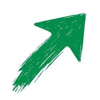 Green Brushstroke Arrow Pointing Upwards. Symbolizes Growth And Progress. Isolated Illustration vector