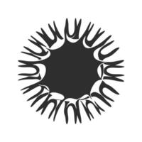Abstract Circular Pattern Silhouette Illustration. Organic Design With Radial Symmetry Isolated Illustration vector
