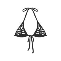 Bikini Top Silhouette Illustration. Summer Fashion And Beachwear Design Isolated Illustration vector