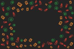 Juneteenth Dark background with scattered colorful abstract shapes vector