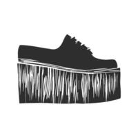Platform Shoe Silhouette Illustration. Fashion Statement And Retro Style Footwear Design Isolated Illustration vector