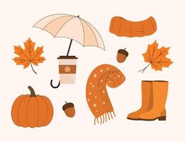 Autumn set of elements vector