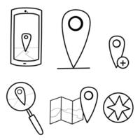 Modern location-based icon pack vector