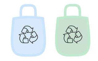 Flat icon set illustrating simple steps to reduce plastic use. Eco-friendly, minimal, and modern design vector
