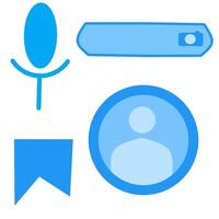 Flat UI sketch icon set vector