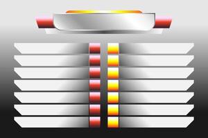Digital ranking scoreboard UI element design on isolated gradient background vector