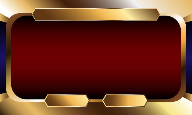 Luxury red gold frame banner design with header and button