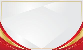 Luxury white certificate background with gold red lines vector