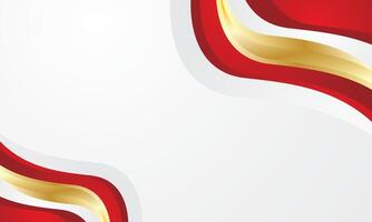 Luxury white certificate background with red gold wave lines in the corners vector