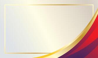 Red and gold certificate curve design vector