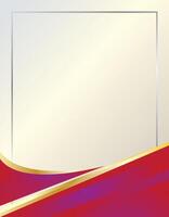 Red and gold certificate curve design background vector