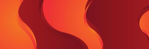 Abstract red orange wave gradient modern background vector