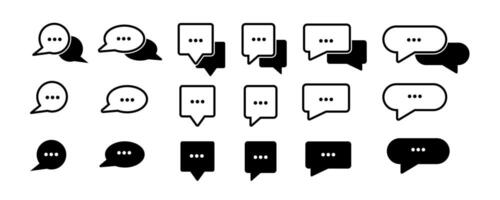 Chat message icon set, Chat speech bubble. vector