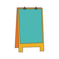 Illustration stand sign board retro unique design with outline vector