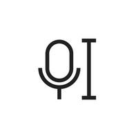Logo microphone text to speech minimalist vector