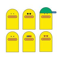 set duck cartoon happy and joy unique design vector