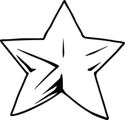 Abstract hand-drawn five-point star line illustration