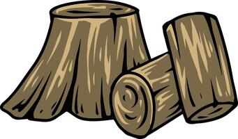 Tree Stump and Logs vector