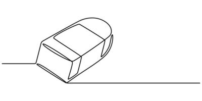 eraser continuous one line art drawing illustration vector
