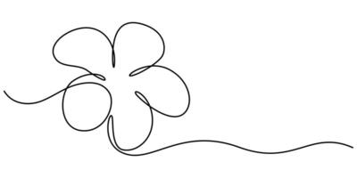 Plumeria flowers in continuous line art drawing style, Continuous line, frangipani flower line art illustration vector