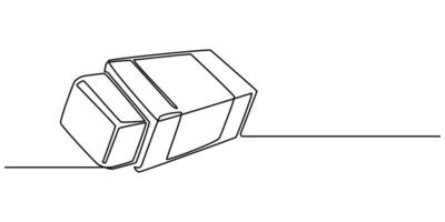Eraser Simple Continuous One Line Art Drawing for Stationery Concepts vector