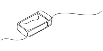 continuous one line drawing eraser illustration with transparent background editable stroke vector